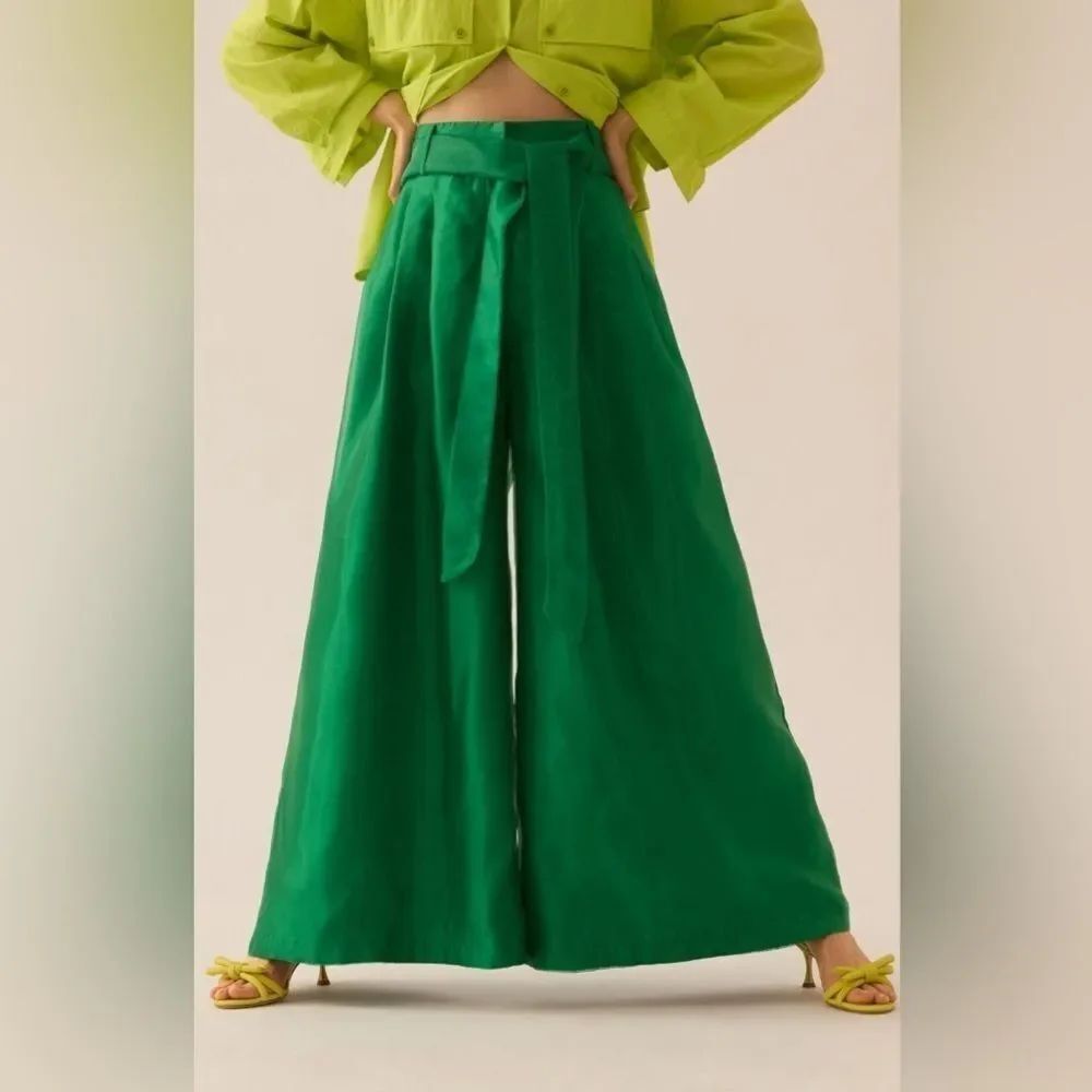 Eva Franco Belted Wide-Leg Pants Size 2